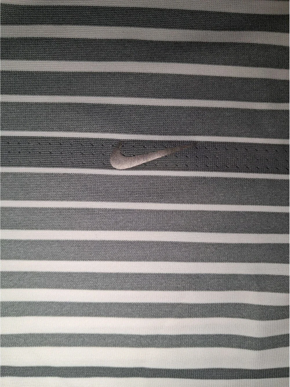 Nike Golf Dri Fit Polo Shirt Mens Small Gray White Striped